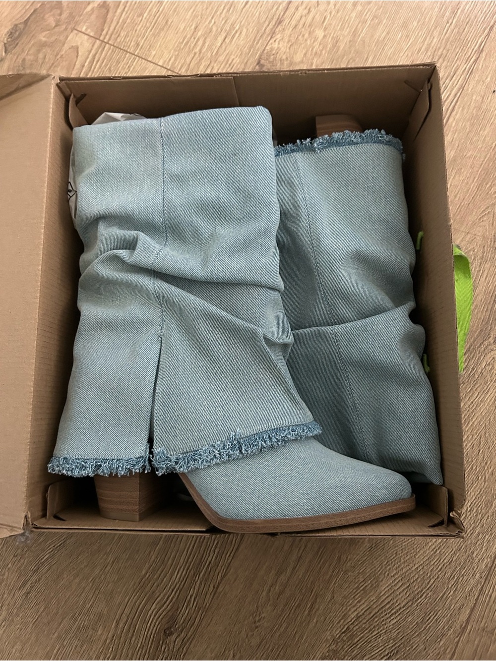 Call It Spring Light Blue Denim Slouch Ankle Boots